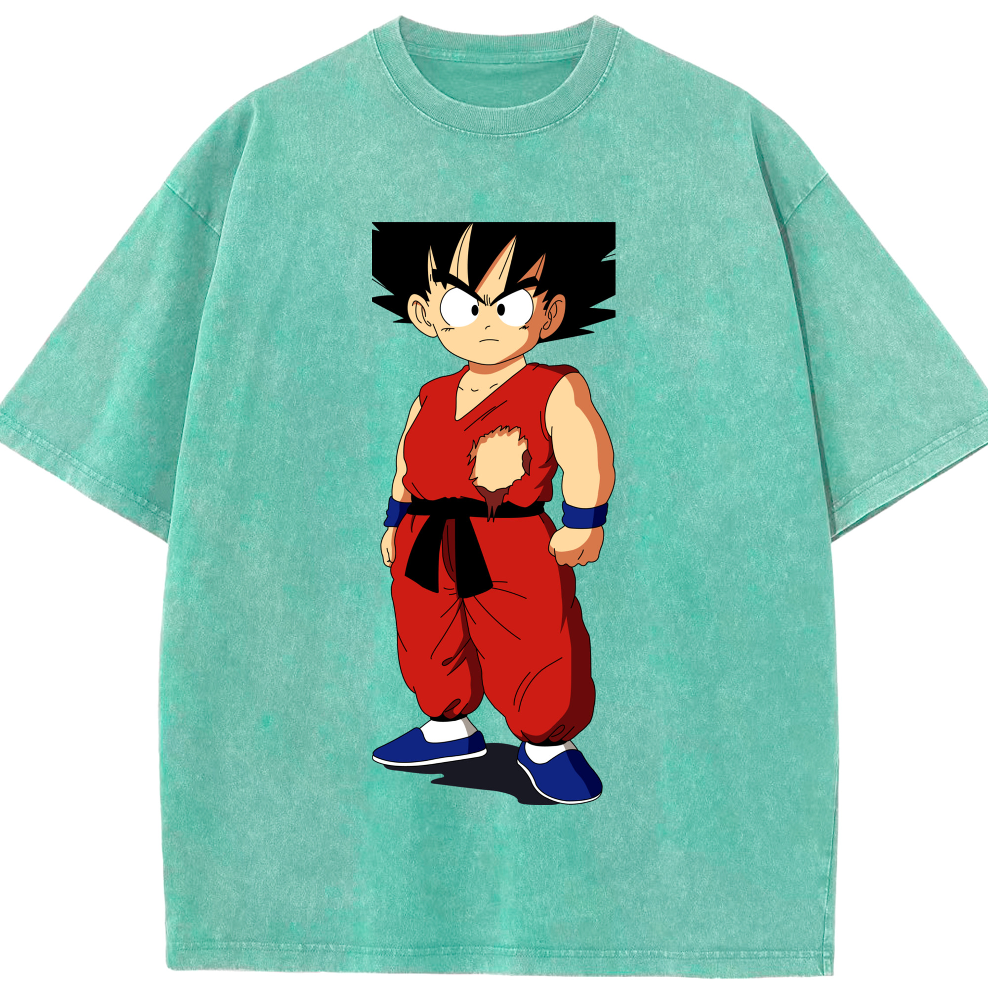 （画像用） ドラゴンボール 孫悟空（そん ごくう）Son Goku カカロット DRAGON BALL Kakarotto 綿100% ヴィンテージ風 半袖Tシャツ（フロントプリント）
